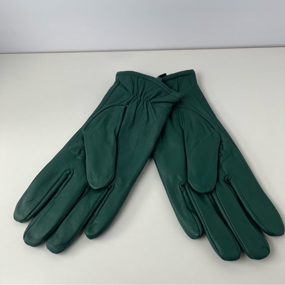 Leather Gloves Elegant Green 8.5 - Picture 6 of 7
